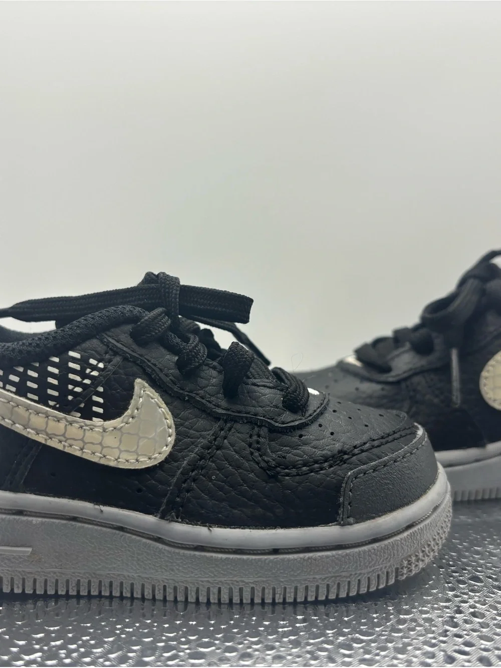Nike Toddler Black Sneakers with Orange Heel Tab